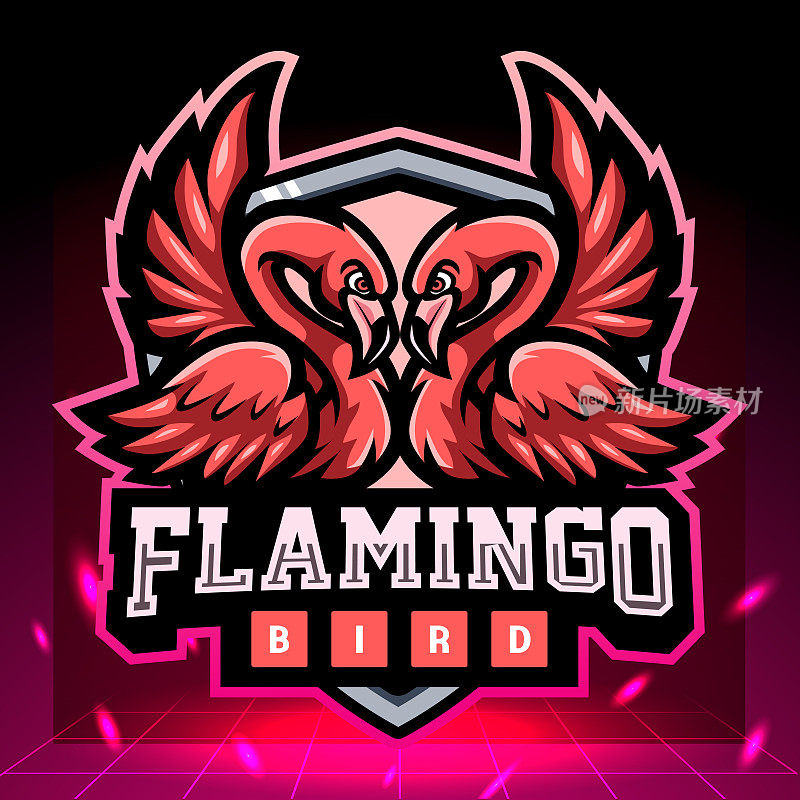 Twins flamingo mascot.